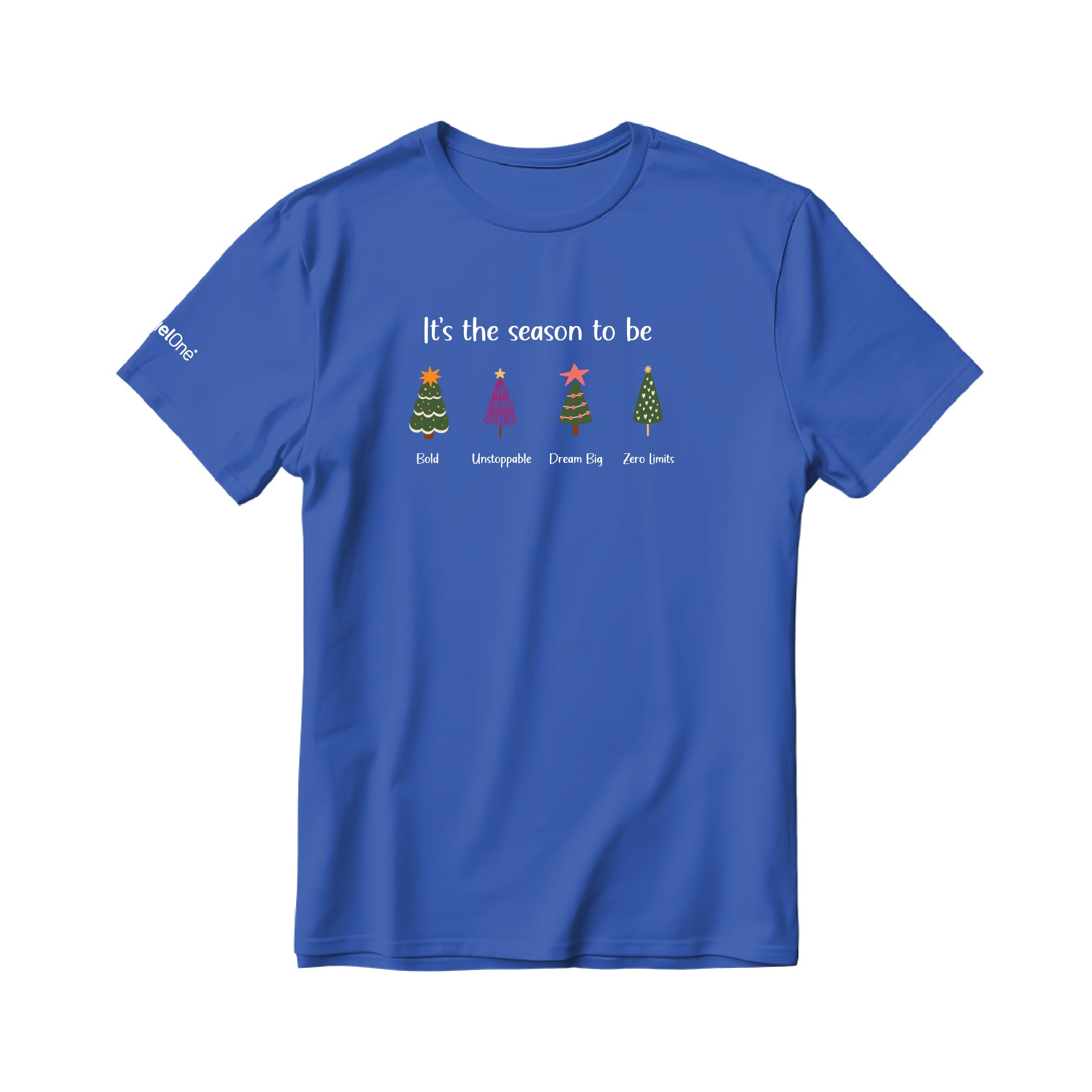 Christmas Round Neck T-shirt - Royal Blue